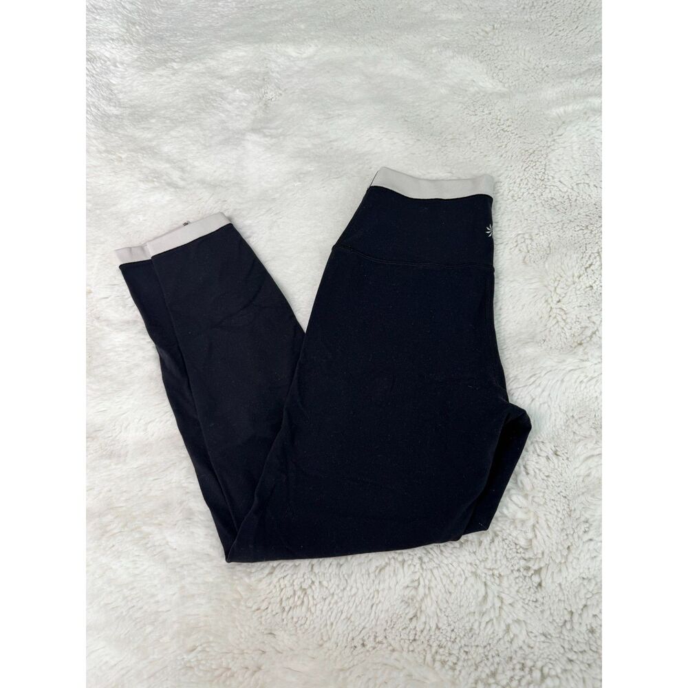 Athleta Transcend Tipped 7/8 Leggings Black Bone S/P Petite High Rise